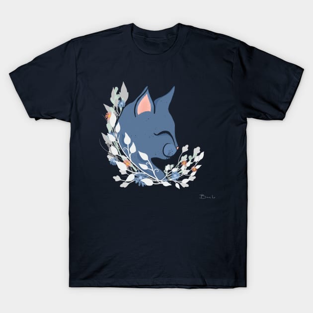 Happy Cat In The Springtime Garden T-Shirt by LittleBunnySunshine